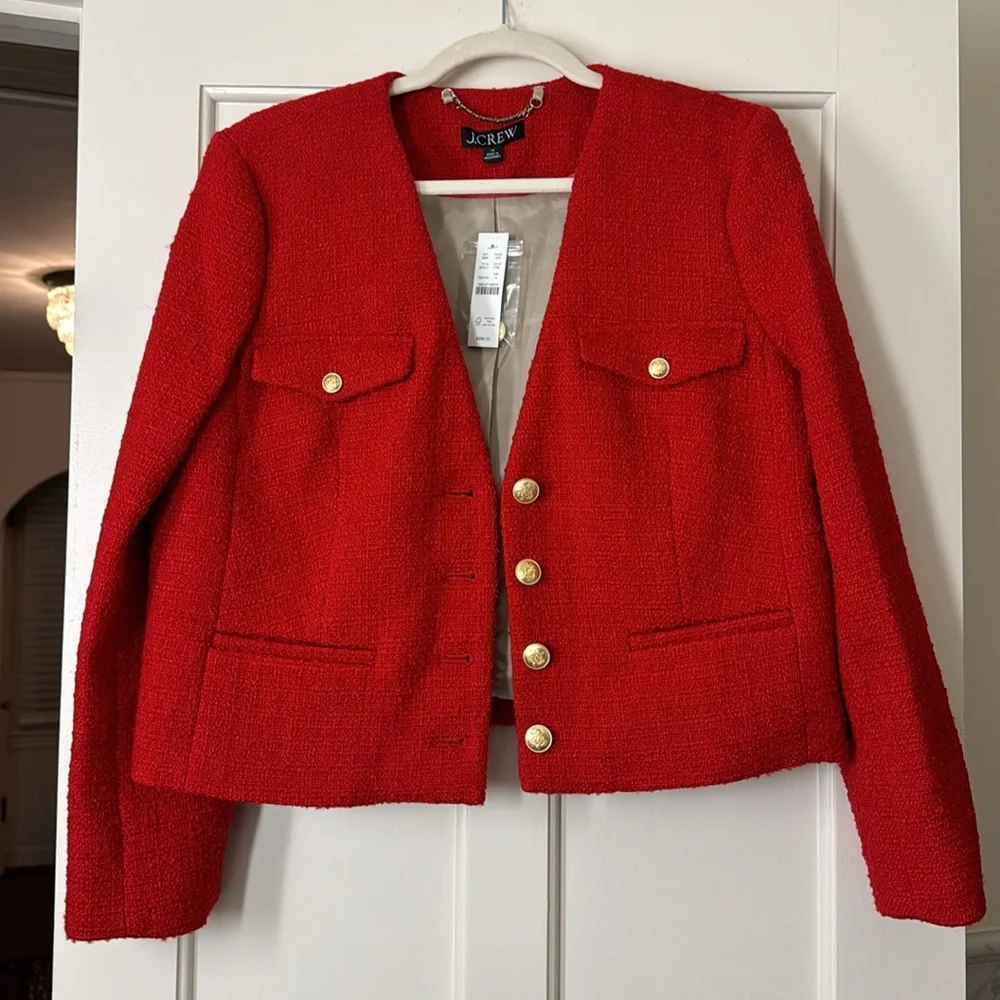 J.Crew V-neck lady jacket in maritime tweed BV211